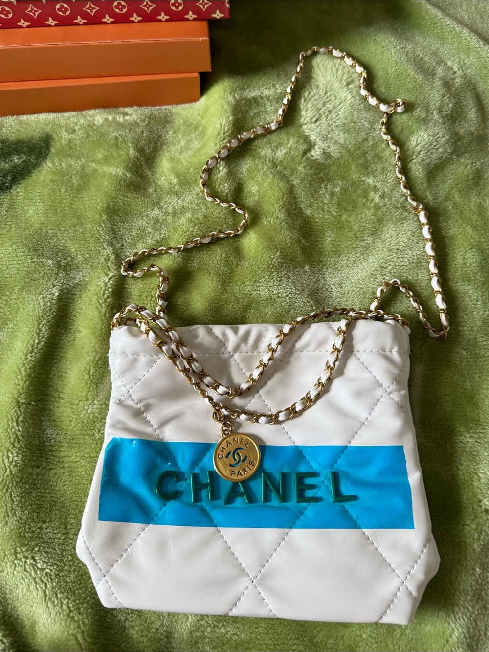 Chanel 22 Bag Mini Trash Bag Chain Shoulder Crossbody Bag Women